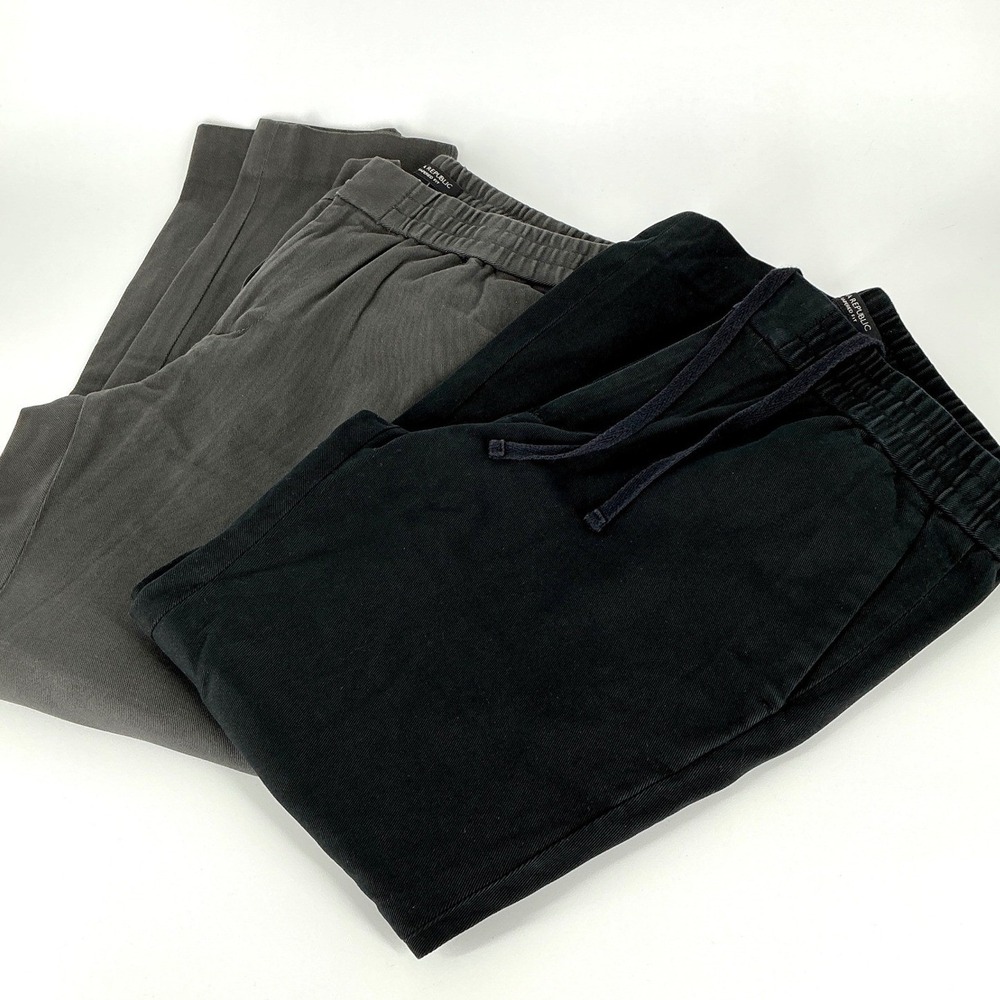 Banana‎ Republic Mens Size S Slim Tapered Jogger Pants Lot of 2 Black Grey
